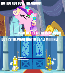 Size: 1160x1307 | Tagged: safe, queen chrysalis, g4, fake cadance, image macro, meme, royal guard, this day aria