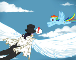 Size: 1000x792 | Tagged: safe, artist:alinajames, rainbow dash, g4, backwards cutie mark, crossover, laffitte, one piece, sky