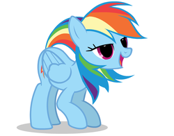 Size: 855x672 | Tagged: safe, rainbow dash, g4, backwards cutie mark, female, open mouth, raised tail, show accurate, solo