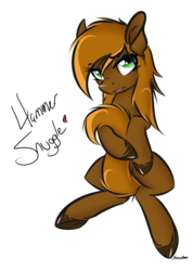 Size: 3098x4341 | Tagged: safe, artist:strachattack, oc, oc only, oc:hammer snuggle, pony, covering, female, mare, sitting, solo, tail, tail covering, unshorn fetlocks