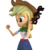 Size: 1000x1000 | Tagged: safe, alternate version, artist:3d thread, artist:creatorofpony, applejack, equestria girls, g4, /mlp/, 3d, 3d model, apple, blender, bump, clothes, female, happy, hat, shirt, simple background, skirt, solo, toss, transparent background