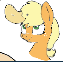 Size: 564x552 | Tagged: safe, artist:fatalqueef, applejack, g4, lowres