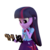 Size: 1000x1000 | Tagged: safe, alternate version, artist:3d thread, artist:creatorofpony, twilight sparkle, equestria girls, g4, /mlp/, 3d, 3d model, blender, bump, chin scratch, clothes, curiosity, curious, female, observer, shirt, simple background, skirt, solo, transparent background