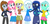 Size: 629x307 | Tagged: safe, artist:obriannakenobi, derpy hooves, lyra heartstrings, princess luna, oc, oc:fluffle puff, oc:littlepip, oc:snowdrop, fallout equestria, equestria girls, g4, simple background