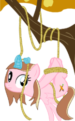 Size: 613x988 | Tagged: safe, artist:obriannakenobi, oc, oc only, alicorn, pony, alicorn oc, rope, tied up, tree