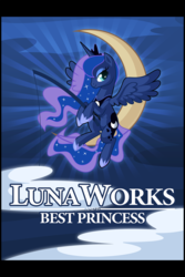 Size: 1500x2250 | Tagged: safe, artist:zombie, princess luna, alicorn, pony, g4, dreamworks, female, parody, solo, tangible heavenly object