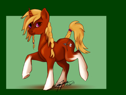 Size: 9600x7200 | Tagged: safe, artist:littlewolfstudios, oc, oc only, pony, unicorn, absurd resolution, adoptable, braid, female, frown, looking at you, mare, raised hoof, raised leg, solo, underhoof