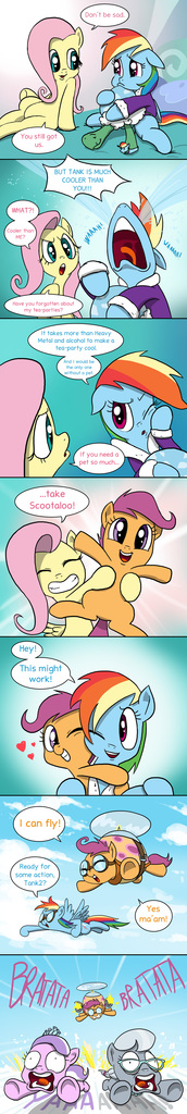 Safe Artist Doublewbrothers Diamond Tiara Fluttershy Rainbow Dash Scootaloo