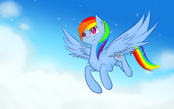 Size: 1920x1200 | Tagged: safe, artist:laptop-pone, rainbow dash, pegasus, pony, g4, female, flying, sky, solo