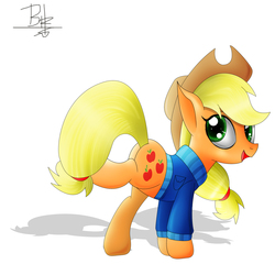 Size: 2300x2300 | Tagged: safe, artist:mrbrunoh1, applejack, earth pony, pony, g4, tanks for the memories, bucking, cloth, female, high res, simple background, solo, white background, winter