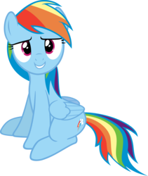 Size: 5075x6000 | Tagged: safe, artist:slb94, rainbow dash, g4, tanks for the memories, absurd resolution, cute, female, simple background, sitting, solo, transparent background, vector