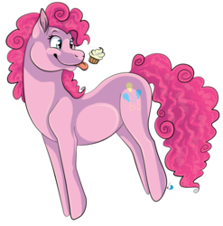 Size: 763x772 | Tagged: safe, artist:jaderiot, pinkie pie, g4, bouncing, cupcake, female, solo, tongue out