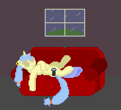 Size: 675x614 | Tagged: safe, artist:blunttongs, oc, oc only, oc:viewing pleasure, animated, indoors, pixel art, sleeping, solo