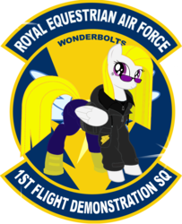 Size: 805x992 | Tagged: artist needed, safe, surprise, g1, badge, clothes, female, jacket, jeans, leather jacket, pants, royal equestrian air force, solo, surprisamena, wonderbolts