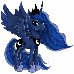Size: 1300x1300 | Tagged: safe, artist:screen, princess luna, g4, ear fluff, female, simple background, solo, spread wings
