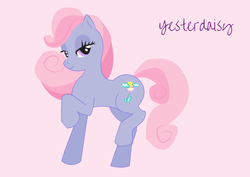 Size: 1754x1240 | Tagged: safe, artist:zuza182, yesterdaisy, earth pony, pony, g3, g4, female, g3 to g4, generation leap, lidded eyes, looking at you, mare, raised hoof, raised leg, simple background, smiling, solo, white background
