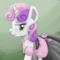 Size: 1000x1000 | Tagged: safe, artist:unsavorydom, sweetie belle, g4, clothes, dress, female, solo