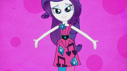 Size: 1920x1080 | Tagged: safe, screencap, rarity, equestria girls, g4, life is a runway, abstract background, female, implied hug, implied hugging, smiling, solo