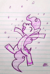 Size: 968x1425 | Tagged: safe, artist:liracrown, pinkie pie, g4, female, lined paper, solo, traditional art