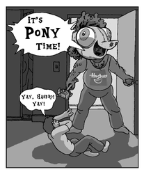 Size: 392x474 | Tagged: safe, human, g4, clothes, cosplay, costume, door, goofy time, hasbro logo, image macro, male, meme, pinkie costume, pony costume, pony time, speech bubble, time for ponies, twilight scepter