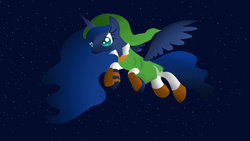 Size: 1024x576 | Tagged: safe, artist:mauwde, princess luna, g4, cosplay, female, link, night, solo, the legend of zelda