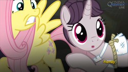 Size: 1433x806 | Tagged: safe, screencap, fluttershy, sugar belle, g4, the cutie map