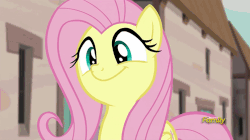 Size: 500x280 | Tagged: safe, screencap, fluttershy, pinkie pie, earth pony, pegasus, pony, g4, season 5, the cutie map, animated, cute, discovery family, discovery family logo, ears back, eye contact, eye shimmer, female, flutterbob, frown, glare, head shake, headbob, looking at each other, no fun allowed, sad, shrunken pupils, shyabetes, smiling, teary eyes, when she doesn't smile, wide eyes