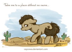 Size: 800x584 | Tagged: safe, artist:caycowa, doctor whooves, time turner, g4, the cutie map, cactus, desert, double negative, equal cutie mark, male, solo