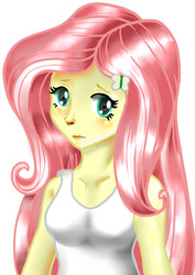 Size: 4133x5846 | Tagged: safe, artist:jesuisunealgue, fluttershy, equestria girls, g4, absurd resolution, clothes, cute, female, solo, tank top