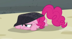 Size: 962x525 | Tagged: safe, screencap, pinkie pie, g4, the cutie map, female, rock, solo