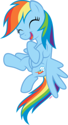 Size: 3000x5502 | Tagged: safe, artist:xebck, rainbow dash, pegasus, pony, g4, the cutie map, backwards cutie mark, cute, dashabetes, eyes closed, female, flying, laughing, mare, open mouth, simple background, smiling, solo, spread wings, transparent background, vector, wings
