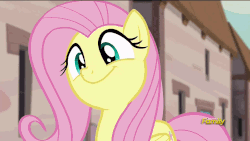Size: 1920x1080 | Tagged: safe, screencap, fluttershy, pegasus, pony, g4, season 5, the cutie map, animated, blinking, cute, female, flutterbob, headbob, party soft, shyabetes, smiling, solo, weapons-grade cute