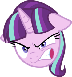 Size: 3000x3208 | Tagged: safe, artist:xebck, starlight glimmer, g4, the cutie map, angry, female, frown, head, high res, meme, rage face, s5 starlight, simple background, solo, transparent background, vector