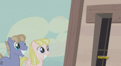 Size: 556x302 | Tagged: safe, screencap, fluttershy, moon dust, g4, the cutie map, animated, faic, female, lies