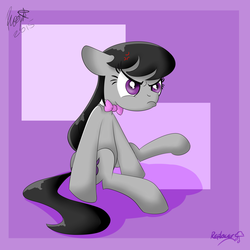 Size: 3507x3507 | Tagged: safe, artist:blu-boisen, octavia melody, g4, cross-popping veins, female, high res, pouting, solo