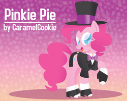Size: 750x600 | Tagged: safe, artist:caramelcookie, pinkie pie, g4, clothes, female, hat, solo, spats, top hat, tuxedo