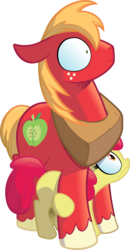 Size: 5177x9954 | Tagged: safe, artist:andypriceart, artist:gray-gold, idw, apple bloom, big macintosh, earth pony, pony, g4, .svg available, absurd resolution, adorabloom, cute, duck for cover, female, filly, hiding, male, shrunken pupils, simple background, stallion, stare, transparent background, vector