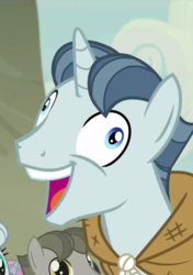 Size: 390x554 | Tagged: safe, screencap, party favor, pony, unicorn, g4, the cutie map, derp, i didn't listen, image macro, male, meme, open mouth, smiling, stallion, template, wide eyes