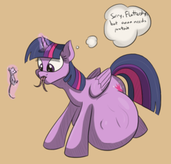 Size: 949x907 | Tagged: safe, artist:variant, twilight sparkle, oc, oc:anon, alicorn, human, mouse, pony, g4, animal prey, belly, dialogue, eaten alive, eating, female, hyper, hyper pregnancy, implied unbirthing, magic, mare, multiple prey, ponies eating humans, predation, pregnant, simple background, swallowing, tail sticking out, throat bulge, twilight sparkle (alicorn), twipred, vore