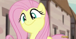 Size: 319x163 | Tagged: safe, screencap, fluttershy, pegasus, pony, g4, season 5, the cutie map, animated, cute, female, flutterbob, gif, headbob, hnnng, mare, party soft, shyabetes, smiling, solo, weapons-grade cute