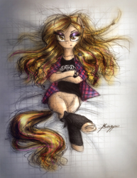 Size: 921x1195 | Tagged: safe, artist:magfen, oc, oc only, oc:sweet amber, earth pony, pony, clothes, solo