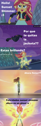 Size: 900x2696 | Tagged: safe, sunset shimmer, equestria girls, g4, my little pony equestria girls: rainbow rocks, my past is not today, image macro, meme, spanish, sunset phoenix, translated in the comments