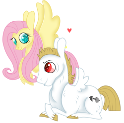 Size: 2744x2732 | Tagged: safe, bulk biceps, fluttershy, g4, female, high res, male, ship:flutterbulk, shipping, simple background, straight, transparent background