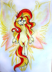 Size: 1024x1416 | Tagged: safe, artist:gloriajoy, sunset shimmer, pony, unicorn, g4, female, solo, sunset phoenix