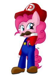 Size: 1920x2560 | Tagged: safe, artist:arielsbx, pinkie pie, earth pony, pony, g4, bipedal, female, solo, super mario bros.