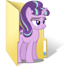 Size: 256x256 | Tagged: safe, artist:anonymous folder icon maker, artist:dashiesparkle, edit, starlight glimmer, g4, the cutie map, computer icon, female, folder, s5 starlight, simple background, solo, transparent background, vector, webcore