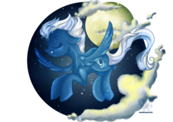 Size: 2400x1700 | Tagged: safe, artist:downpourpony, night glider, g4, the cutie map, cloud, cloudy, female, flying, moon, night, simple background, solo, transparent background