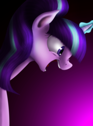 Size: 3000x4079 | Tagged: safe, artist:dotkwa, artist:kurausuki, color edit, edit, starlight glimmer, pony, unicorn, g4, colored, female, gradient background, horn, mare, open mouth, s5 starlight, solo