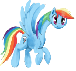Size: 1280x1181 | Tagged: safe, artist:silfoe, rainbow dash, pegasus, pony, g4, the cutie map, animation error, female, long neck, mare, rainbow girrash, simple background, solo, transparent background, wat