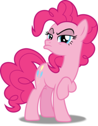 Size: 5000x6415 | Tagged: safe, artist:dashiesparkle, pinkie pie, pony, g4, the cutie map, absurd resolution, disapproval, female, raised hoof, simple background, solo, transparent background, vector